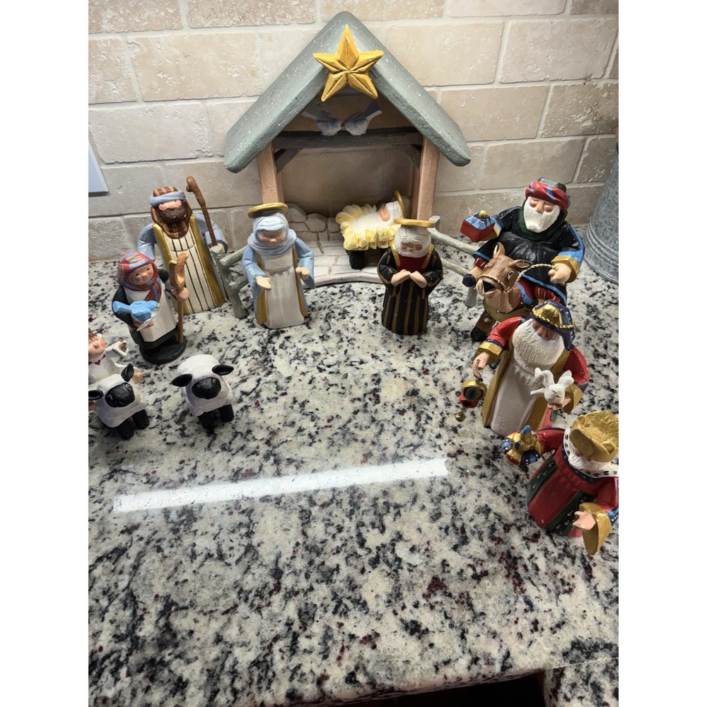 Vtg. House of Hatten Nativity Christmas Holy Family Creche 1995 D. Calla Rare